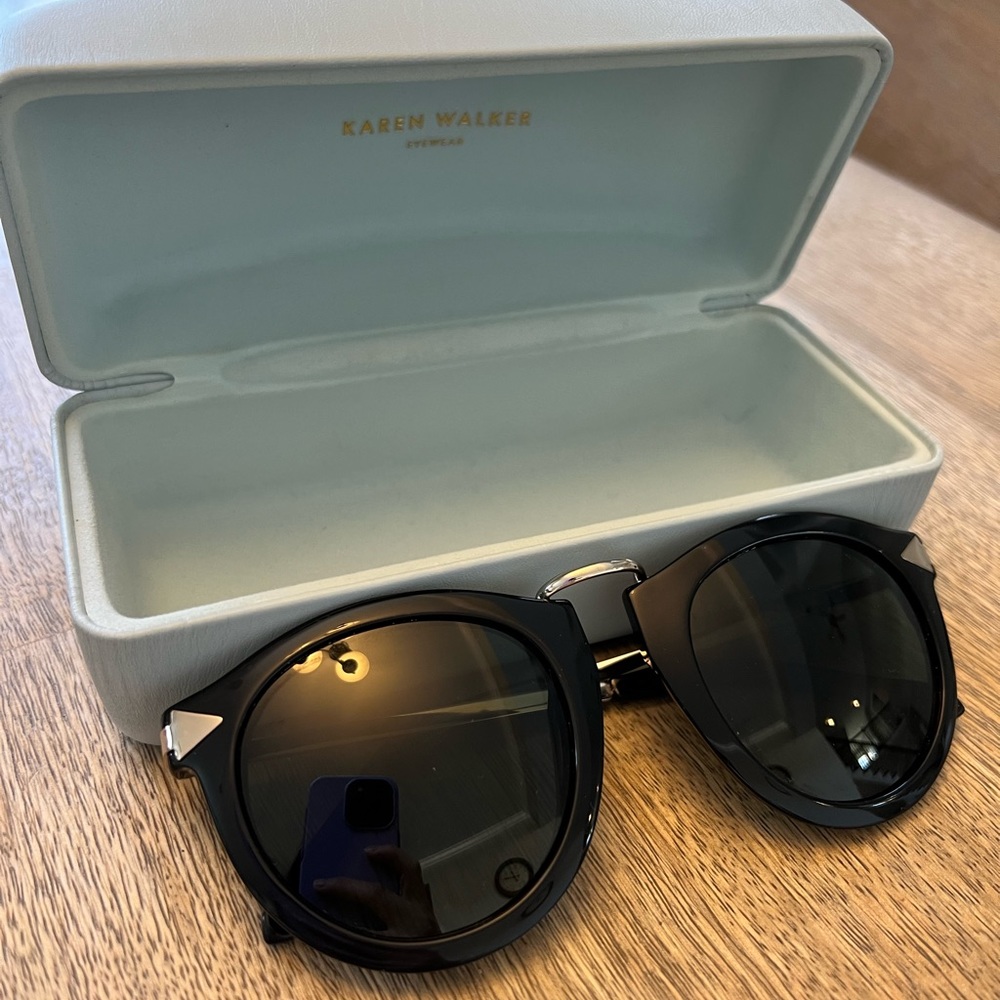 Karen Walker Havest Black Sunglasses with case